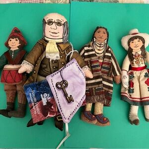 Lot of 4 Hallmark Vintage Cloth Historical Dolls